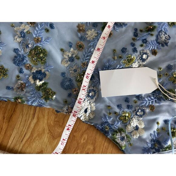Blue sequence flower dress size medium - Picture 6 of 10